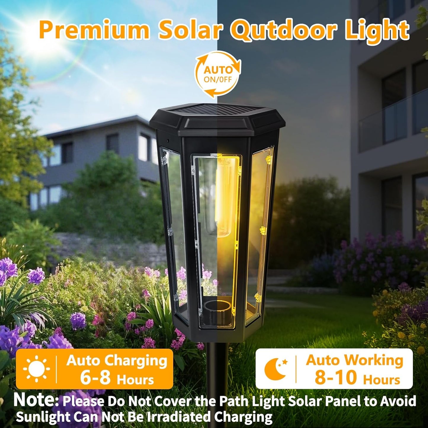 Solar Pathway Lights, Upgraded Solar Bright LED Path Lights, Outdoor Waterproof Garden Landscape Lighting with 2 Lighting Modes & Auto On/Off, for Yard, Landscape, Patio, Lawn, Path, Walkway, Driveway