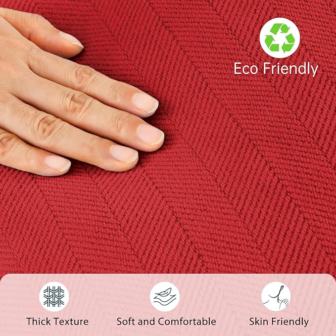 ZWJD Red Pillow Covers 18x18 Set of 2 Chenille Throw Red Pillows Cushion Covers with Elegant Design Soft and Luxurious Decorative Pillows for Couch, Bed, and Home Decor