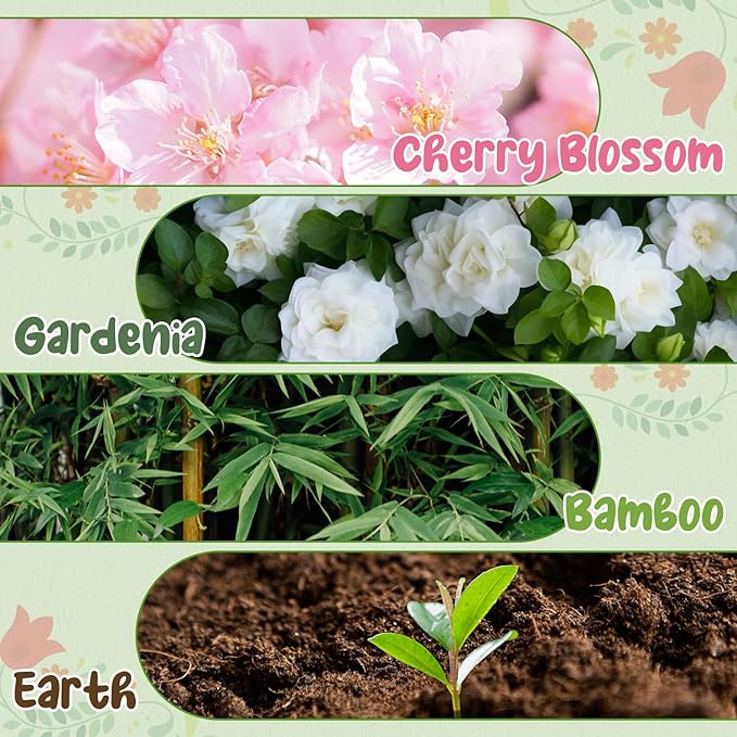 SALKING Spring Scented Wax Melts, Soy Wax Melts Gift Set, Wax Cubes/Tarts for Warmer - Cherry Blossom, Gardenia, Rose Geranium, After Rain, Fresh Cut Grass, Sweet Pea, Bamboo, Earth, 8x2.6 oz