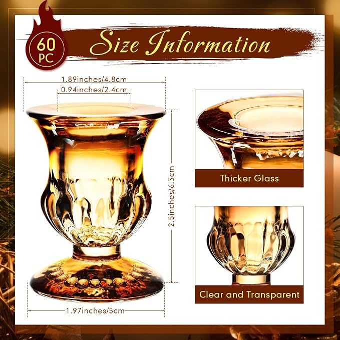 Clear Glass Candlestick Holders Taper Candle Holder Bulk 2.5 Inch Candle Stick Holder for Table Centerpiece Mantel Wedding Housewarming Gift Rustic Vintage Valentines Dinning Decoration