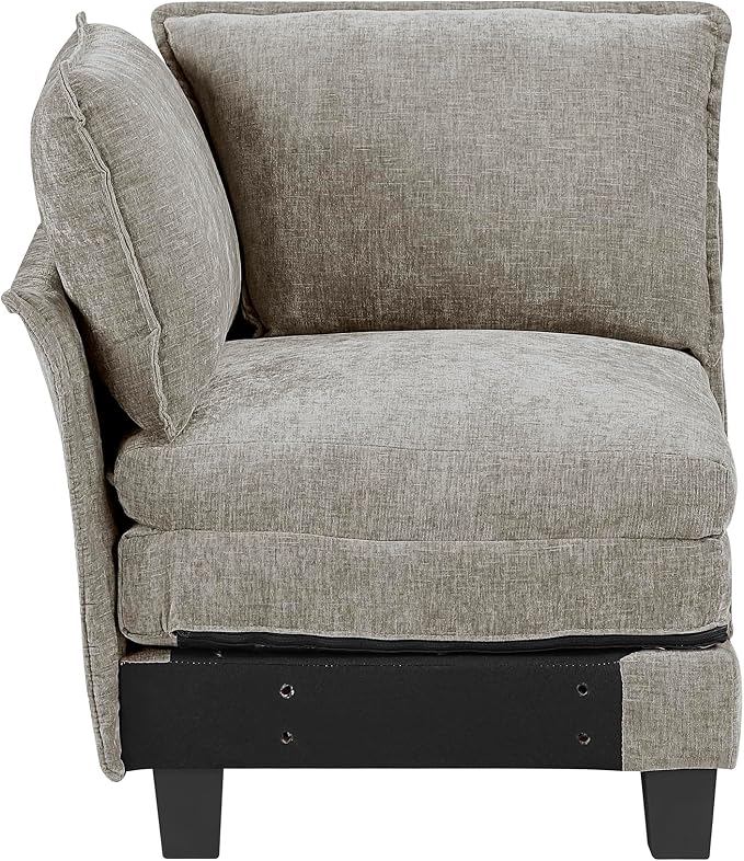 Lexicon Modular Sectional Sofa, Module for Sectional Couch, Corner Seat, Removable Cushion Cover, Soft Upholstery, Durable Frame, Customizable Comfort, Chenille Dark Pewter