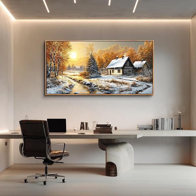 XIGUANGART Large Canavs Wall Art,Landscape Wall Art,Forest Pictures for Bedroom,Nature Paintings Wall Decor,Cottage Artwork for Walls,Vintage Rustic Farmhouse Art Prints for Living Room Kitchen Office