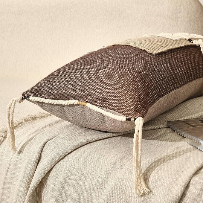 Boho Body Pillow Cover 12x28 Inches, Decorative Lumbar Throw Pillow Cushion Cover for Bed Couch Sofa, Farmhouse Pillowcase for Bedroom Living Room Home Décor