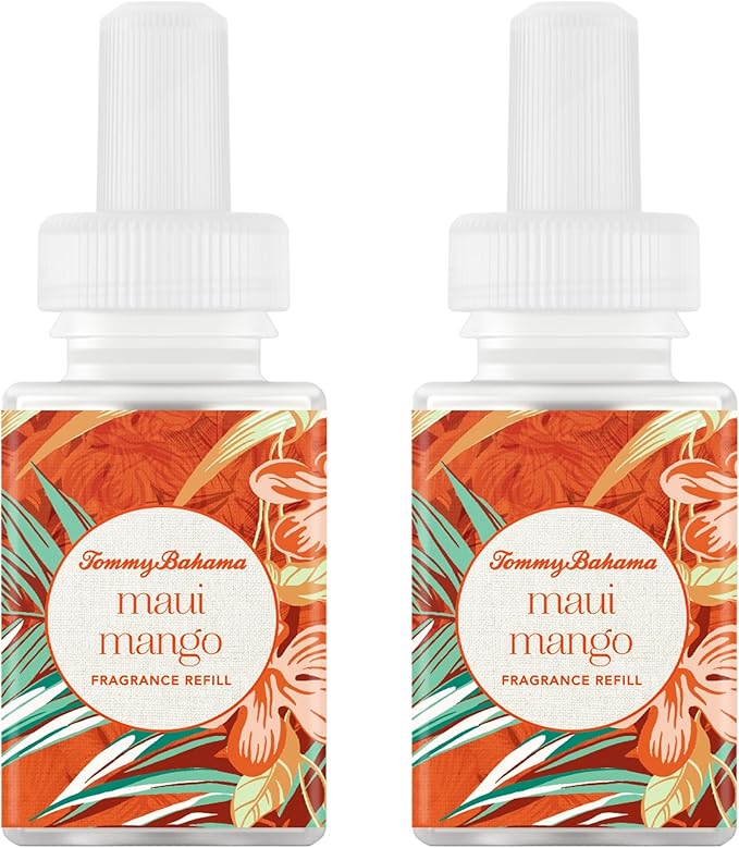 Pura & Tommy Bahama Home Scent Refill - Smart Home Air Diffuser - Premium Fragrance in Every Refill - Household Essential - Diffuser Fragrance - 2 Pack, Maui Mango