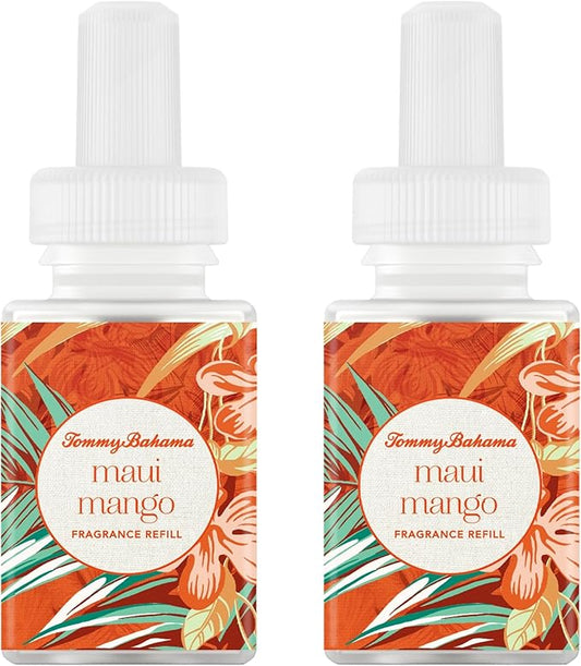Pura & Tommy Bahama Home Scent Refill - Smart Home Air Diffuser - Premium Fragrance in Every Refill - Household Essential - Diffuser Fragrance - 2 Pack, Maui Mango
