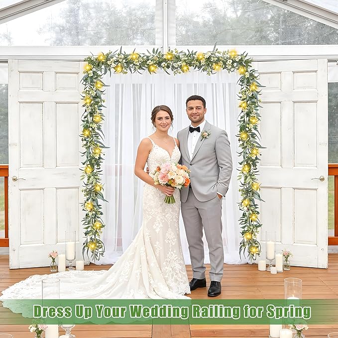 Artgar Olive Garland with Lights - 6 Ft Eucalyptus Garland with Timer 30 Fairy Lights, Artificial Greenery Olive Leaf Vine Garlands for Indoor Outdoor Wedding Arch Backdrop Table Spring/Summer Decor