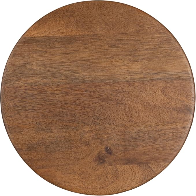 Kate and Laurel Solbrett Transitional Sophisticated Round Side Table, 12 x 12 x 22, Walnut, Sculptural Living Room End Table with Unique Pedestal Table Design for Use as Bedroom Nightstand