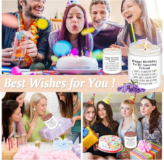Homsolver Best Friend-Birthday Gifts for Women Men, Funny Friendship Gifts for Woman Candles, Birthday Gift for Friends Sister Bestie BFF Coworker Classmate, Funny Scented Candles