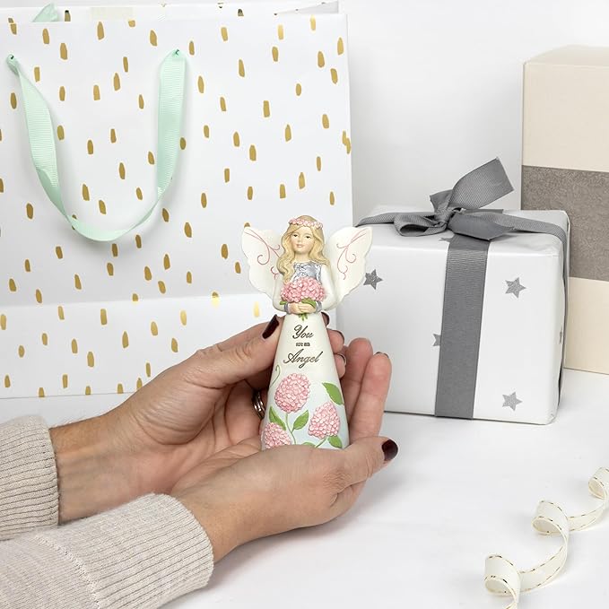 Pavilion Gift Company - You are an Angel - 5" Angel Figurine Floral Spring Home Decor Religious Survivor Hospital Stay Present