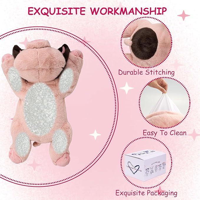 GILFWM 25" 5 lbs Weighted Stuffed Animals Pig :Big Large Weighted Plush Animal,Cute Plushie Pillow Toys,Extremely-Soft Washable Weighted Plush Pillowfort Gifts for Adults Kids Girls Boys