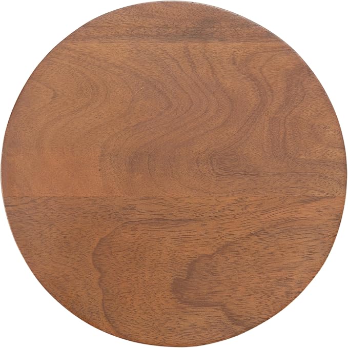 Kate and Laurel Hemingson Modern Mango Wood Round Drink Table, 10 x 10 x 22, Walnut Brown, Mid-Century Circle Pedestal Table for Use as Bedroom Nightstand, Indoor Plant Stand, or Living Room Accent