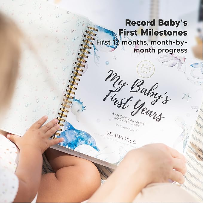 KeaBabies 4-Pack Inkless Hand and Footprint Kit and First 5 Years Baby Memory Book Journal - Ink Pad for Baby Hand and Footprints - 90 Pages Hardcover First Year Keepsake Milestone Baby Book