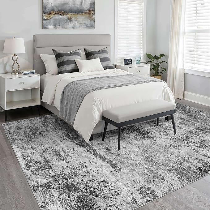8x10 Area Rugs Living Room: Washable Large Abstract Neutral Modern Soft Rug Stain Resistant Indoor Floor Non-Slip Accent Carpet for Bedroom Nursery Playroom Dining Room Office Dorm Home House Decor