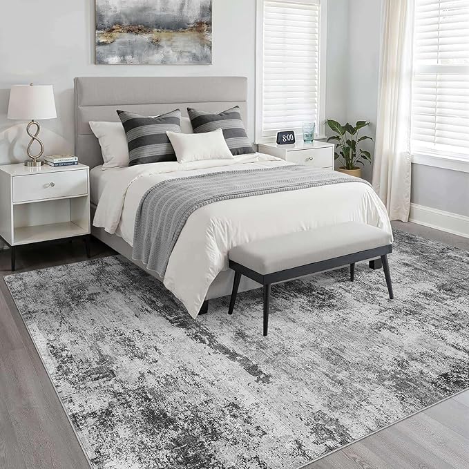 5x8 Area Rugs Living Room: Washable Large Abstract Neutral Modern Soft Rug Stain Resistant Indoor Floor Non-Slip Accent Carpet for Bedroom Nursery Playroom Dining Room Office Dorm Home House