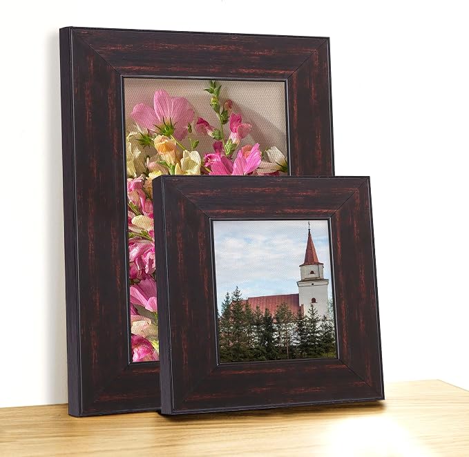 Wood Plein Air Frame for Canvas 11x14, 3.1" Wide Antique Canvas Floater Frames, Vintage Canvas Floating Frame, Ornate Picture Frames (11"x14", Black Walnut)