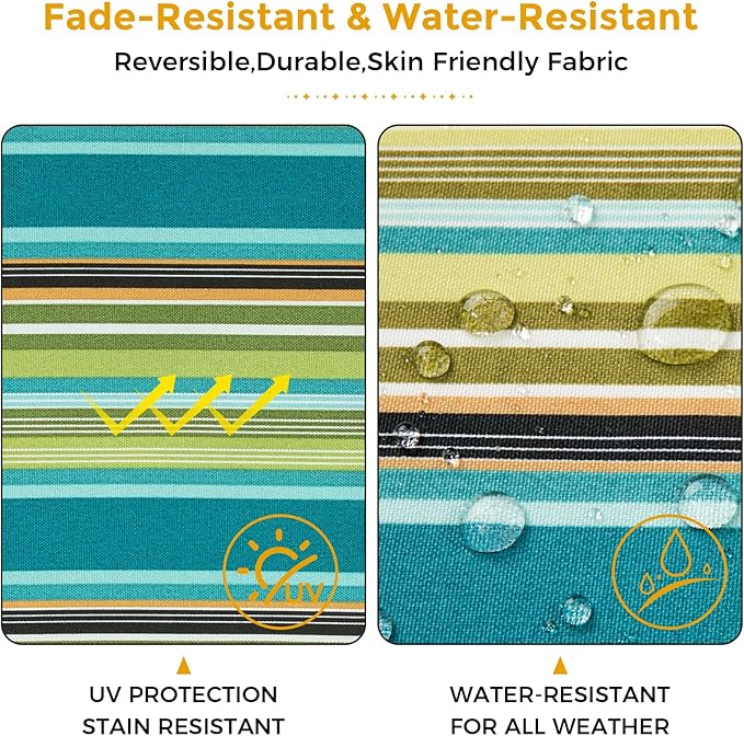 Waterproof Outdoor Throw Pillow Covers Set of 2,Home Decor for Garden Patio Furniture,Couch,Sofa 18 x18 Inch Decorative Pillows Cover Only,NO Insert(Green Stripe)