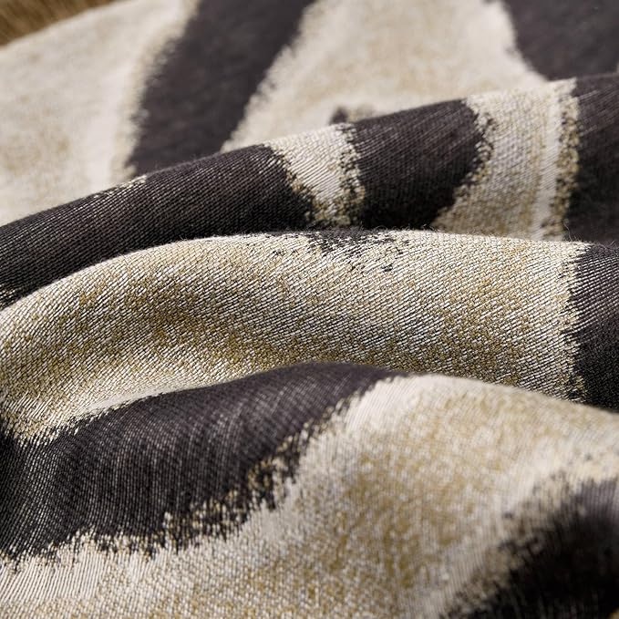 Designer Zebra Throw Pillow Cover with Brown Fringe, Luxury Zebra Pattern Jacquard Design Decorative Pillow Cover for Modern & Classic Home Decor,18x18 Inch (Single Pack)
