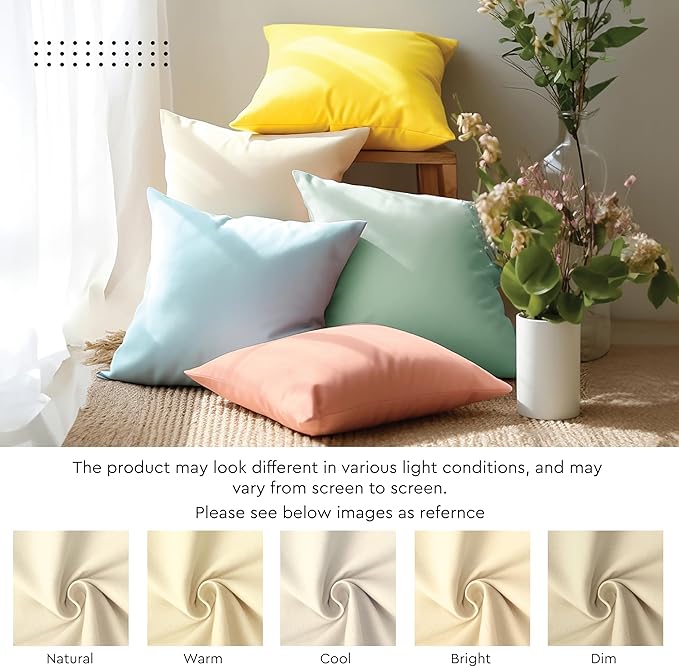 Encasa XO Throw Pillow Covers 20x20 in Set of 2 Beige | No Inserts | Cotton Pillow Covers for Living Room, Bed, Sofa, Couch | Decorative Cushion Covers with Improved Zipper