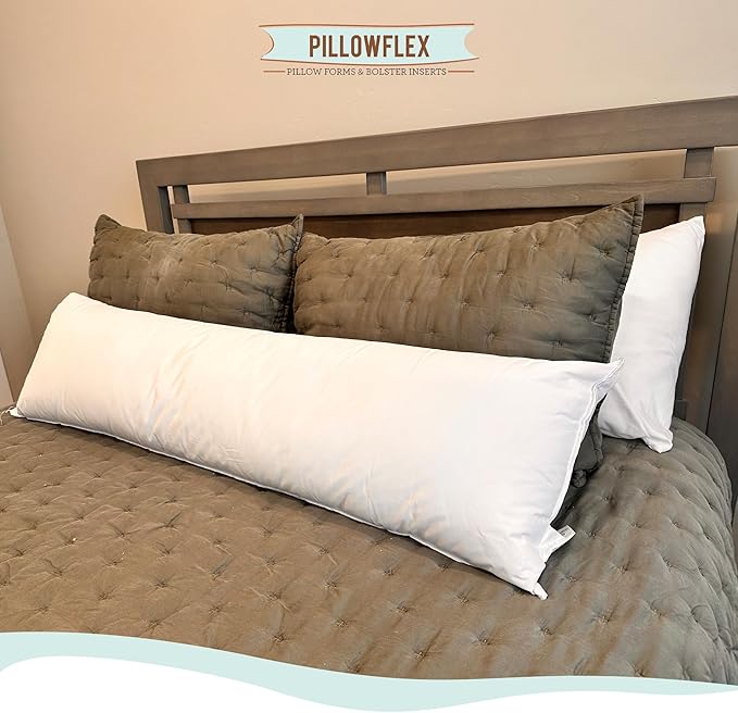Pillowflex Premium Polyester Throw Pillow Insert - 21x37 - Ultra Soft Large Rectangle Throw Pillow, Couch Sham, Lumbar, Back, Sofa - Machine Washable - Decorative Accent Form - 1 Soft Pillow