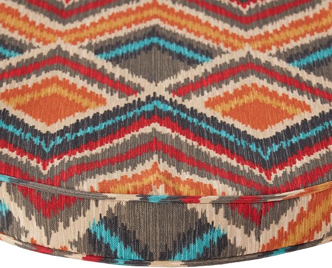 Greendale Home Fashions Outdoor 18-inch Round Reversible Seat Cushion, 2-Pack, Aztec 2 Count
