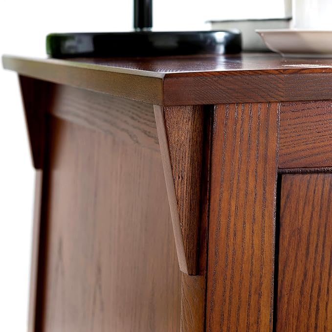 Leick Home 10032-RS Mission Cabinet End Table, Made with Solid Wood, Side Table for Living Room, Bedroom and Printer Stand, Russet Finish