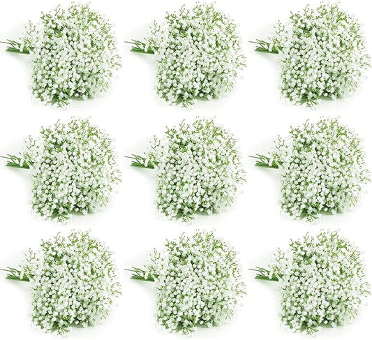60 Pcs Baby Breath Artificial Flowers Bulk，White Artificial Flowers Artificial Baby Breath Gypsophila Flowers para Decoracion for Wedding Party Home Decoration (60 PCS)