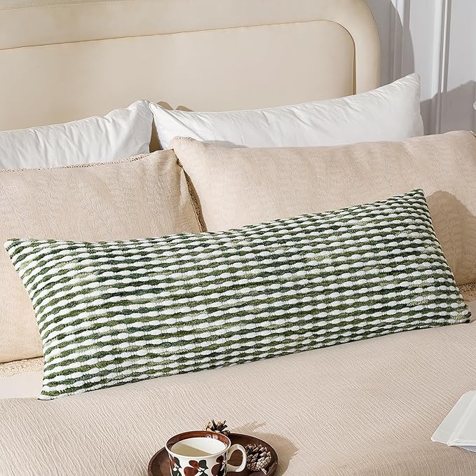 AmHoo Boho Chenille Pillow Cover Decorative Tufted Pillowcase for Couch Bed Sofa Bedroom Living Room Modern 14 x 36-Inch Sage Green