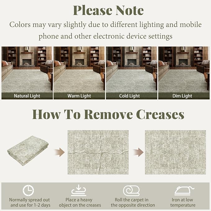 Machine Washable Hallway Runner Rug: 2'x6' Kitchen Rugs Soft Non-Slip Low Pile Vintage Boho Carpet Runners for Indoor Entryway Kitchen Bedside Bedroom Bathroom Farmhouse Decor