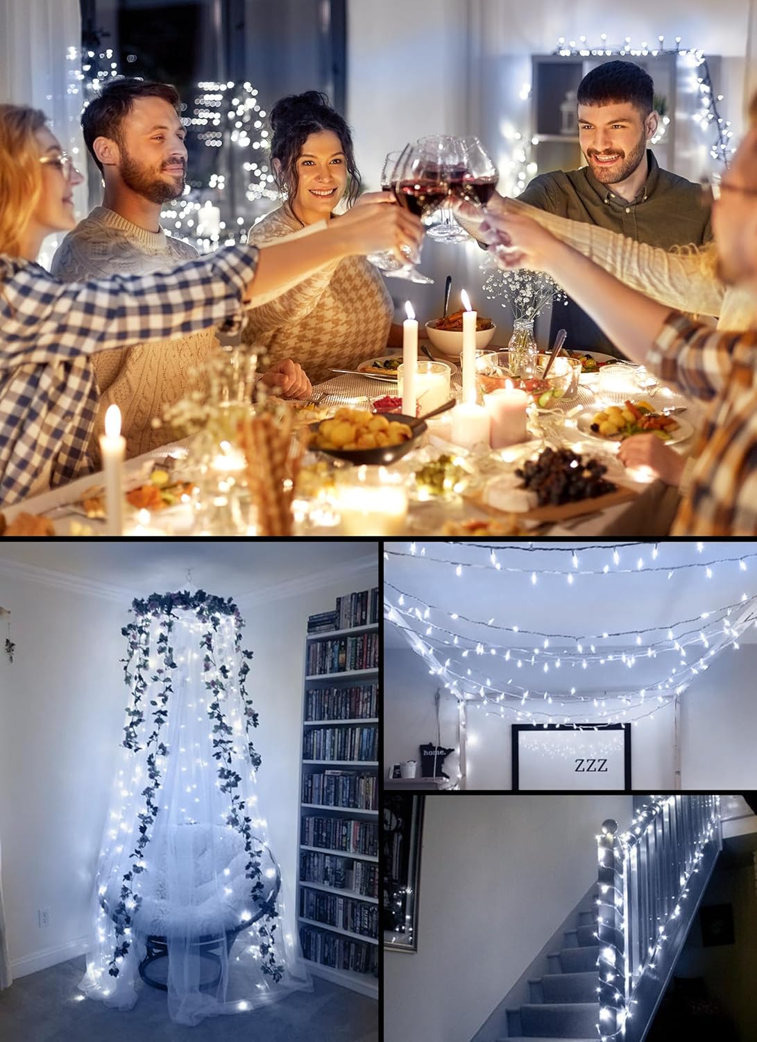 Battery Operated Christmas String Lights, 8ft 20 LED Mini Lights with Timer, Christmas Tree Lights for Indoor Outdoor Bedroom Wedding Party Holiday Xmas Decoration，Pure White