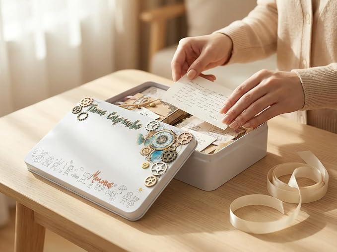 d.d-Lock Box 1.0 Time Capsule – Premium Keepsake Memory Box by didi–just for you | Preserve Childhood Moments, Letters & Treasures | Meaningful Gift for Families | Green