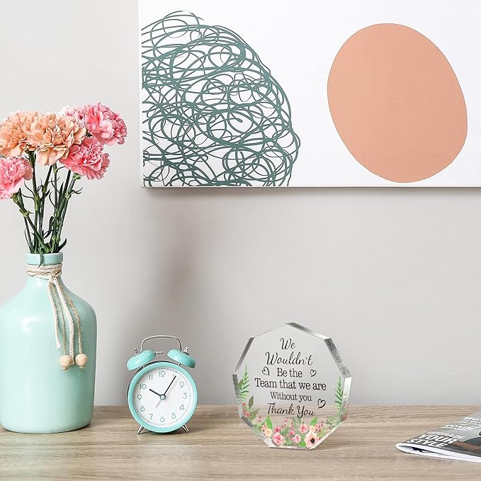 Yinder Thank You Gifts for Women Appreciation Gifts for Coworker Employee Nurse Teacher Leader Boss Inspirational Quotes Acrylic Desk Decor for Home Office Farewell Retirement