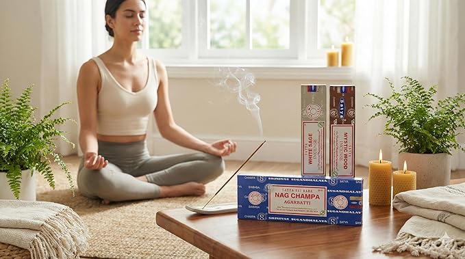 Satya Sai Baba Nag Champa Agarbatti, 250gms Hand Rolled Fine Quality Incense Sticks for Purification, Relaxation, Positivity, Yoga, Meditation (NC250 Pack of 3 -Mystic)