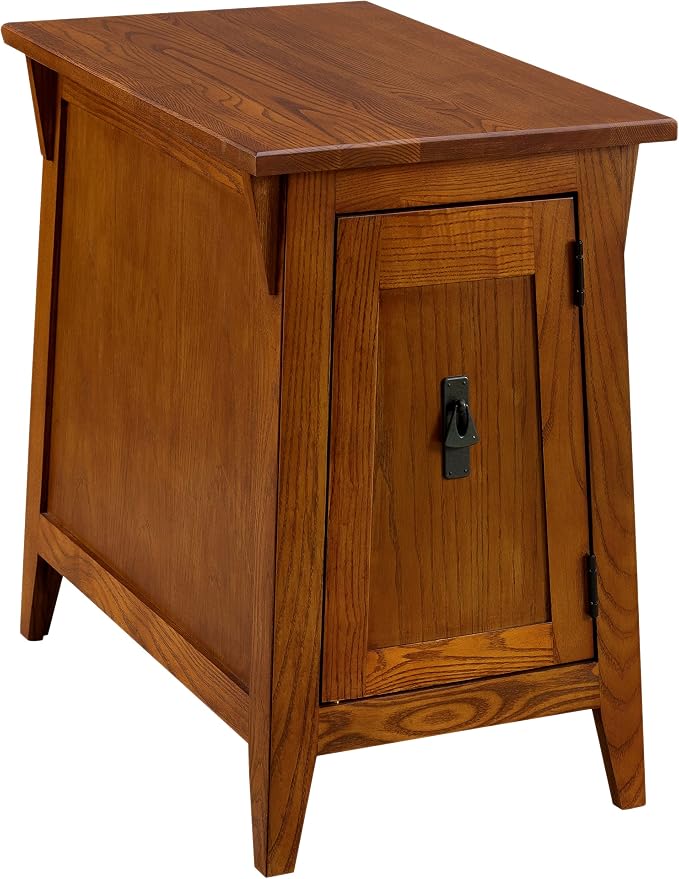 Leick Home 10032-RS Mission Cabinet End Table, Made with Solid Wood, Side Table for Living Room, Bedroom and Printer Stand, Russet Finish