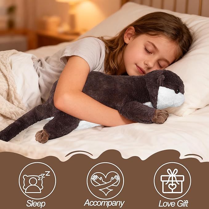 CSVBTRF Weighted Stuffed Animals, 4.1 lbs 18" Otter Plush Hugging Pillow, Otter Stuffed Animal Gifts for Kids Boys and Girls