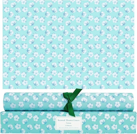 SCENTORINI Cotton Scented Drawer Liners, 6 Sheets Fragrant Paper Liners Non-Adhesive Paper Sheets for Home Closet, Dresser Drawers, Gift for Valentines Day Decor