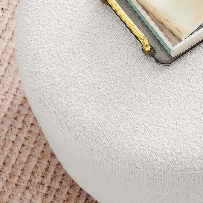 Modway Large 23" Round Boucle Upholstered Upholstered Ottoman