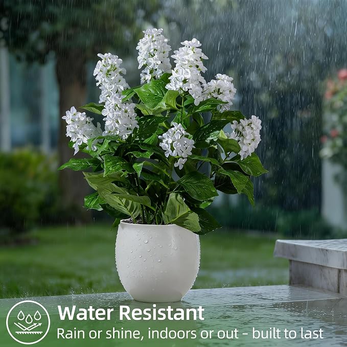 2 Pack Large Faux Hydrangea Plants UV Resistant Fake Plastic plantas Flowers Trees Indoor Outdoor Realistic Floor Plants Artificial Tree for Home Porch Garden Office Porch Patio Front Bonsai Decor