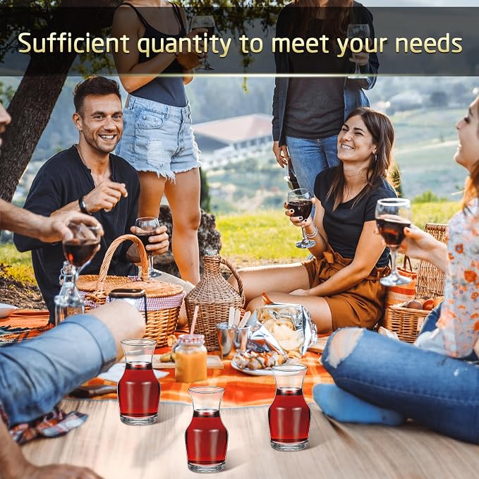 Remagr 42 Pack Single Serving Wine Carafe Glass Small Mini Carafe Individual Wine Refill Decanter for Dinner Parties Tastings Bars Restaurants (6.5 oz)