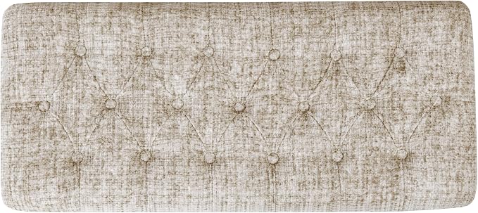 HomePop 40" Ainsley Button Tufted Storage Bench - Cream Textural Woven