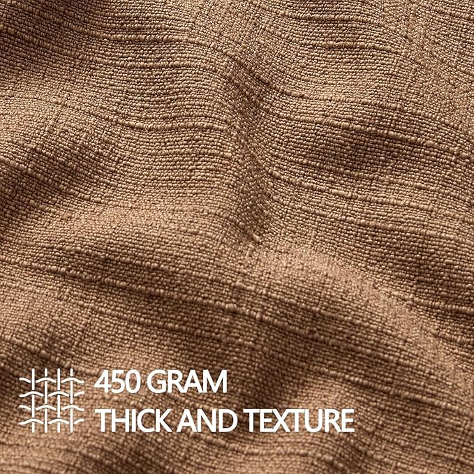 MIULEE Euro Sham Pillow Covers for Bed 26x26, 2 Pack Brown Thick & Textured Decorative Throw Pillow Covers, Neutral Linen Cushion Cases, Modern Farmhouse Home Decor, No Filling