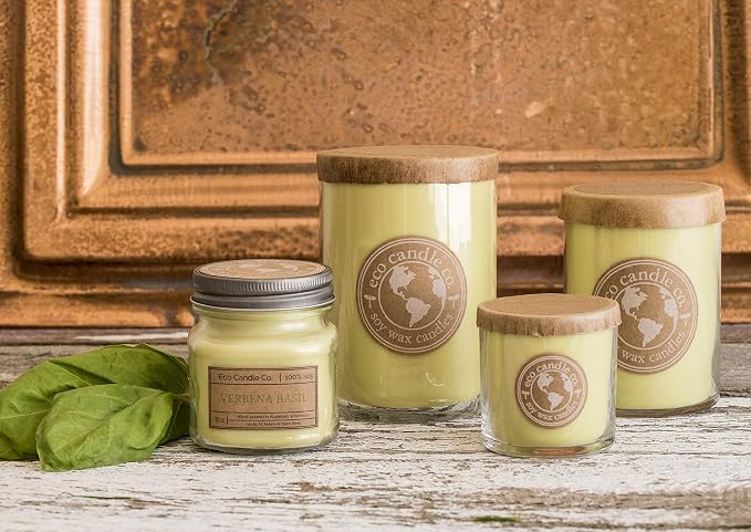 ECO CANDLE CO. Recycled Candle, Beach House, 6 oz. - Scents of Melons & Ocean Air - 100% Soy Wax, No Lead, Kraft Paper Label & Lid, Hand Poured, Phthalate Free, Made from Midwest Grown Soybeans