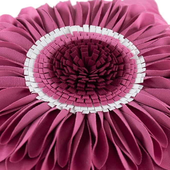 OiseauVoler 3D Sunflower Throw Pillow Cover Decorative Handmade Cushion Cover Case for Home Sofa Car Bed Room Decor 18 x 18 Inch