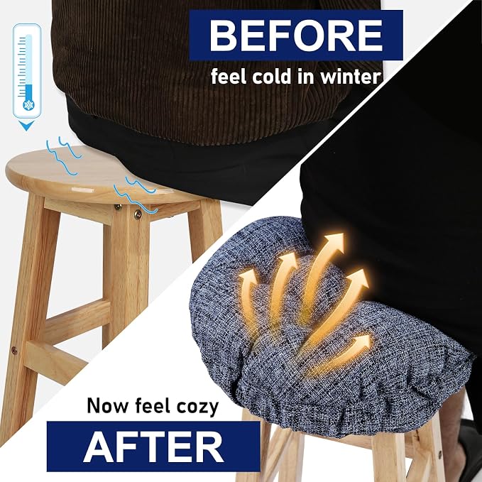 SINOSSO Modern Bar Stool Cushion Dia.14, Fashion Interweaving Design Anti-Skid Silicone Round Stool Seat Cushion Cover Padded (Blue, L,1)