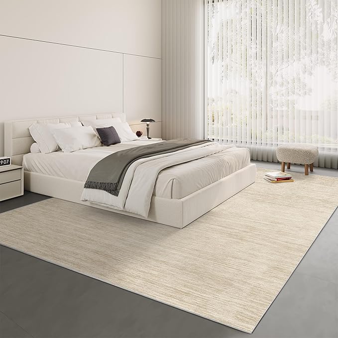Valenrug Washable Rugs 7x9 - Non Slip 7x9 Area Rugs for Living Room, Stain Resistant Area Rugs for Bedroom, Foldable Machine Washable Area Rug(7'x9', Beige)