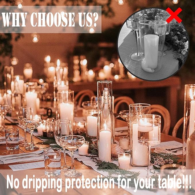 36 Pcs Ivory Pillar Candles Bulk Set，2x3 2x6 2x8 Inch - 12 Each Size，Hurricane Candles，Dripless Unscented Smokeless，Gives You a Better Atmosphere When Organizing Wedding or Event Party.