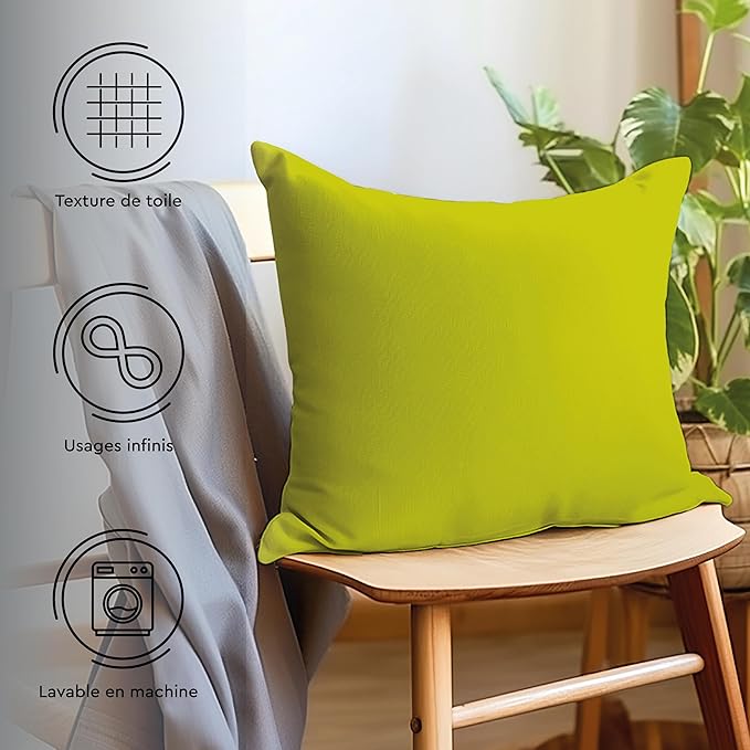 Encasa XO Throw Pillow Covers 18x18 in Set of 4 Bright Combo | No Inserts | Cotton Pillow Covers for Living Room, Bed, Sofa, Couch | Decorative Cushion Covers with Improved Zipper