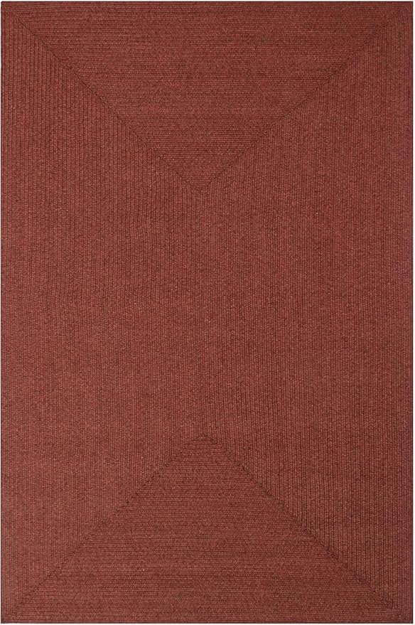 Superior Indoor Outdoor Area Rug, Handwoven Reversible Braided Home Decor for Living Room, Kitchen, Dining Room Floors, Patio, Front Porch, Deck, Modern, Boho, Farmhouse Style, 8' x 10', Brick