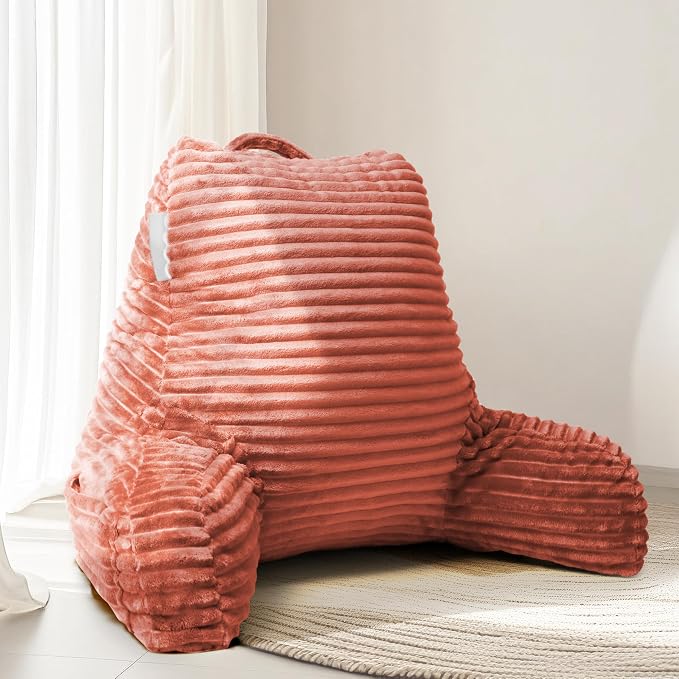 Hearth & Harbor Reading Pillow for Bed Adult – Back Pillow for Sitting in Bed, Standard Bed Pillows for Sitting Up in Bed, Foam Bed Chair Pillow, Misty Bed Rest Pillow