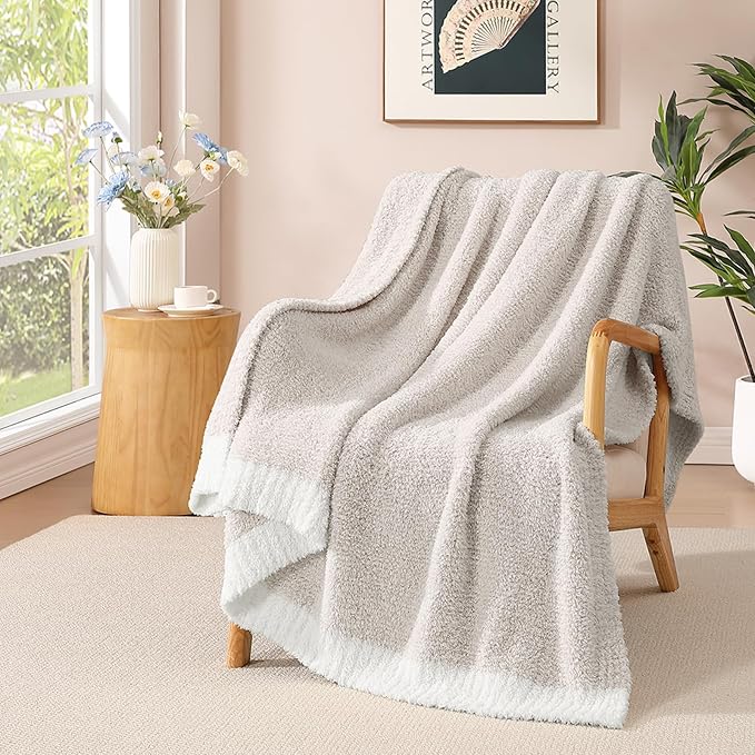 WRENSONGE Soft Throw Blanket for Couch-Cozy Reversible Knitted Blankets | Wrensonge Soft Throw Blanket for Couch-Cozy Reversible Knitted Blankets,Cationic Dyeing Taupe