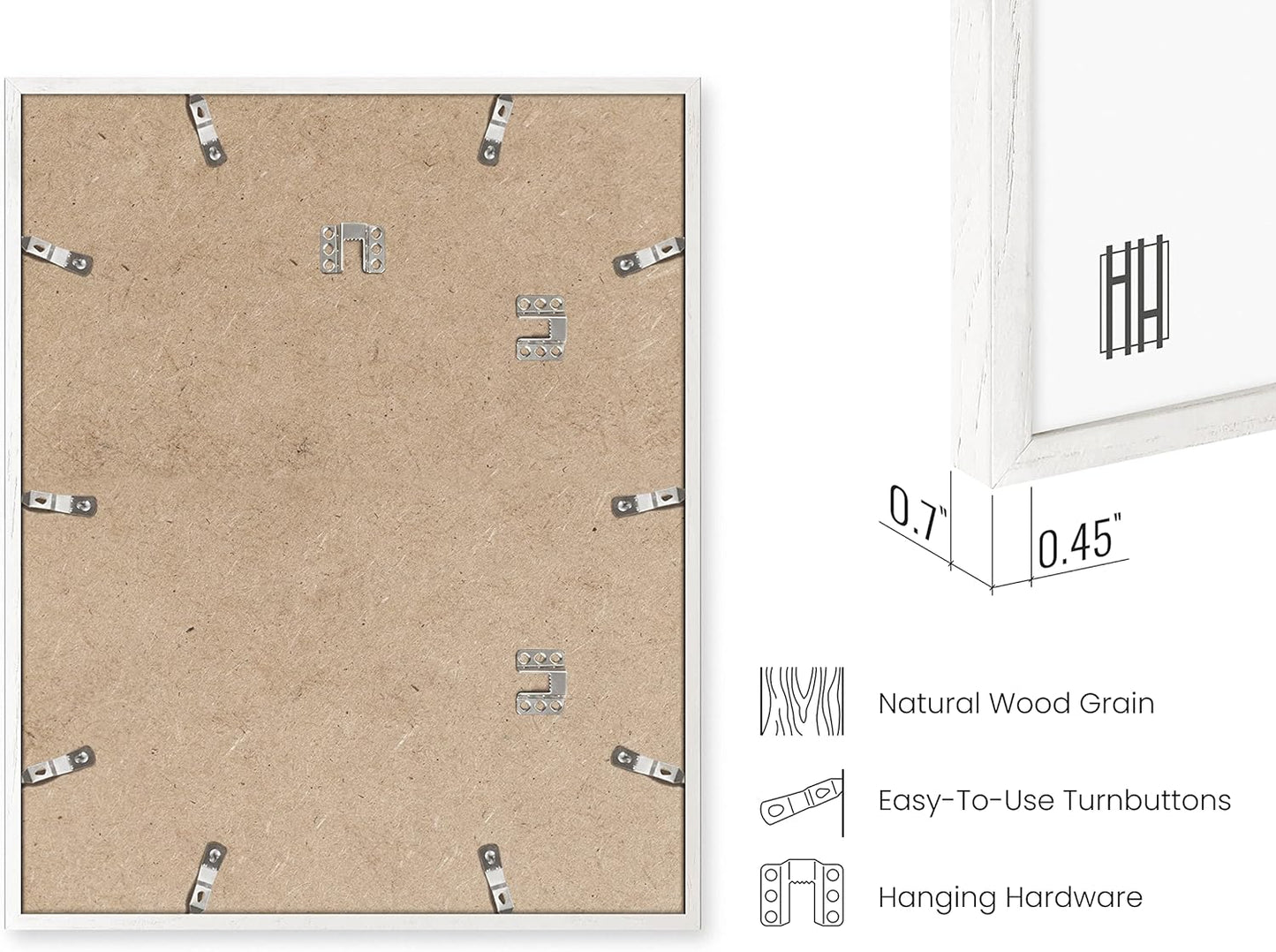 HAUS AND HUES 16x20 White Picture Frame - 16x20 White Frame 16x20, Wooden Picture Frames, White 16x20 Picture Frame White, 16x20 Inch Frame, White Photo Frame (White Oak Frame)